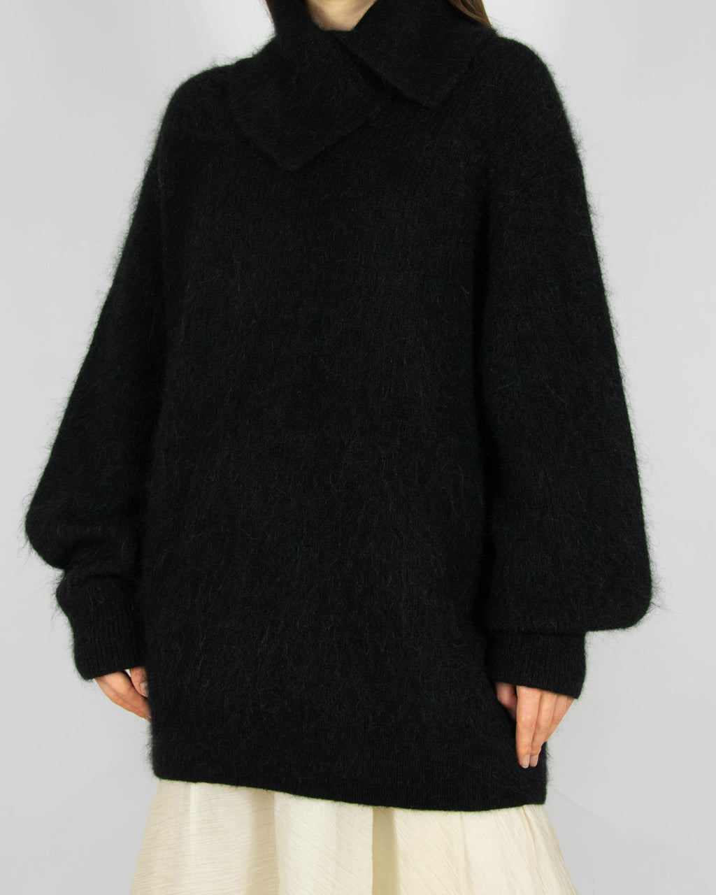 Czarny (wełna + alpaka) sweter H&M Premium - M