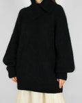 Czarny (wełna + alpaka) sweter H&M Premium - M