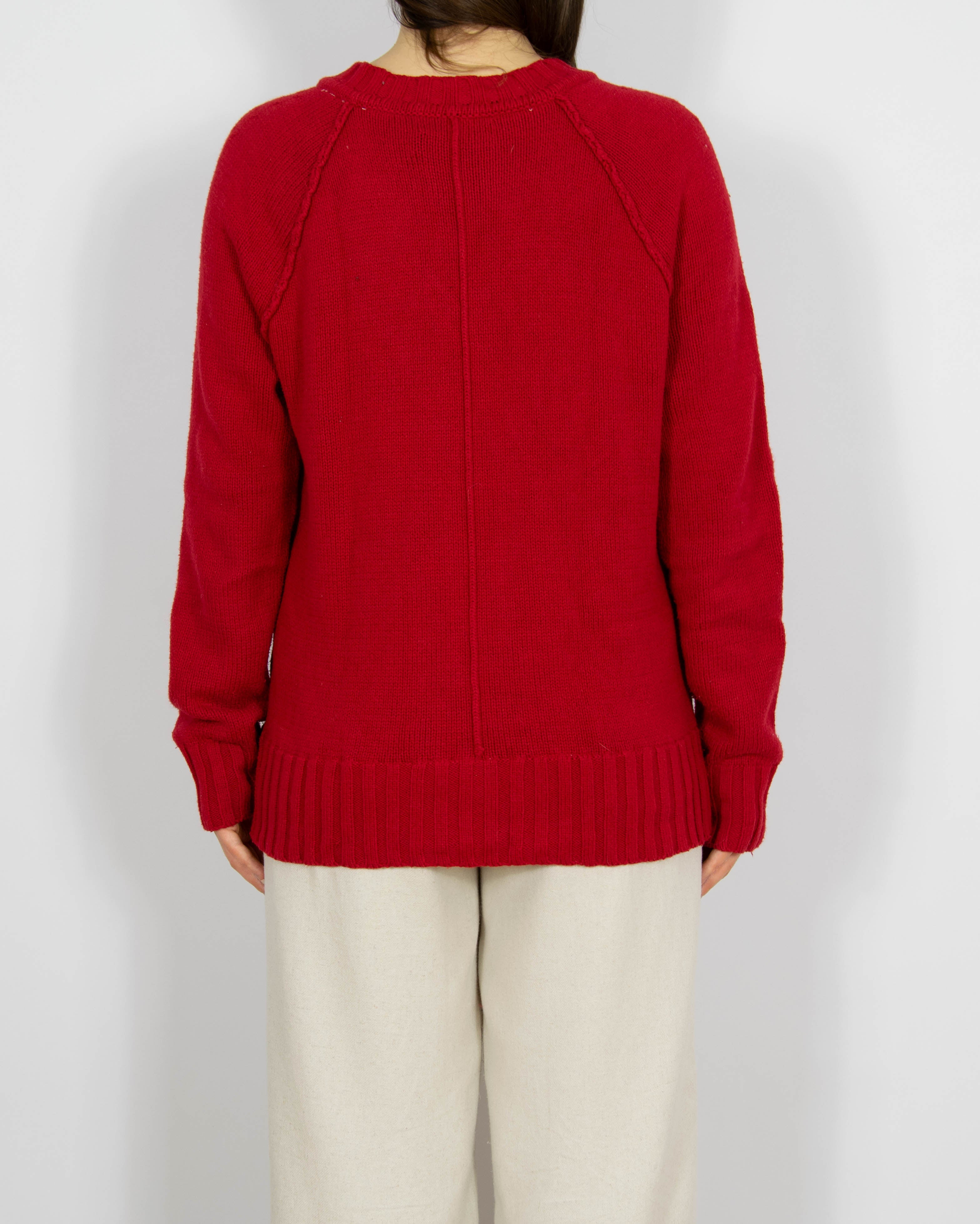 Czerwony bawełniany sweter Ralph Lauren - M