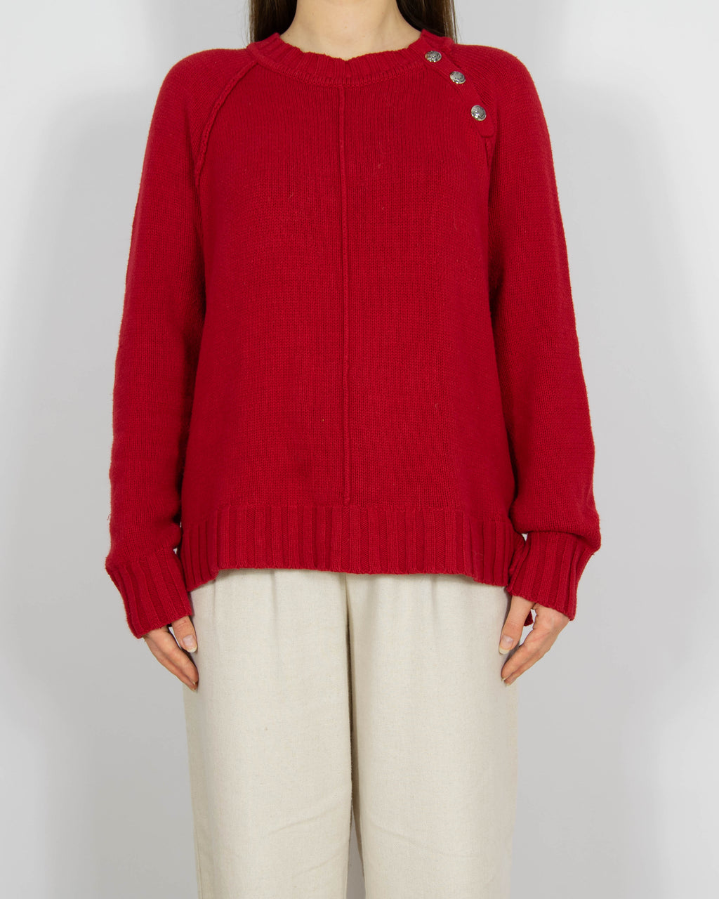 Czerwony bawełniany sweter Ralph Lauren - M