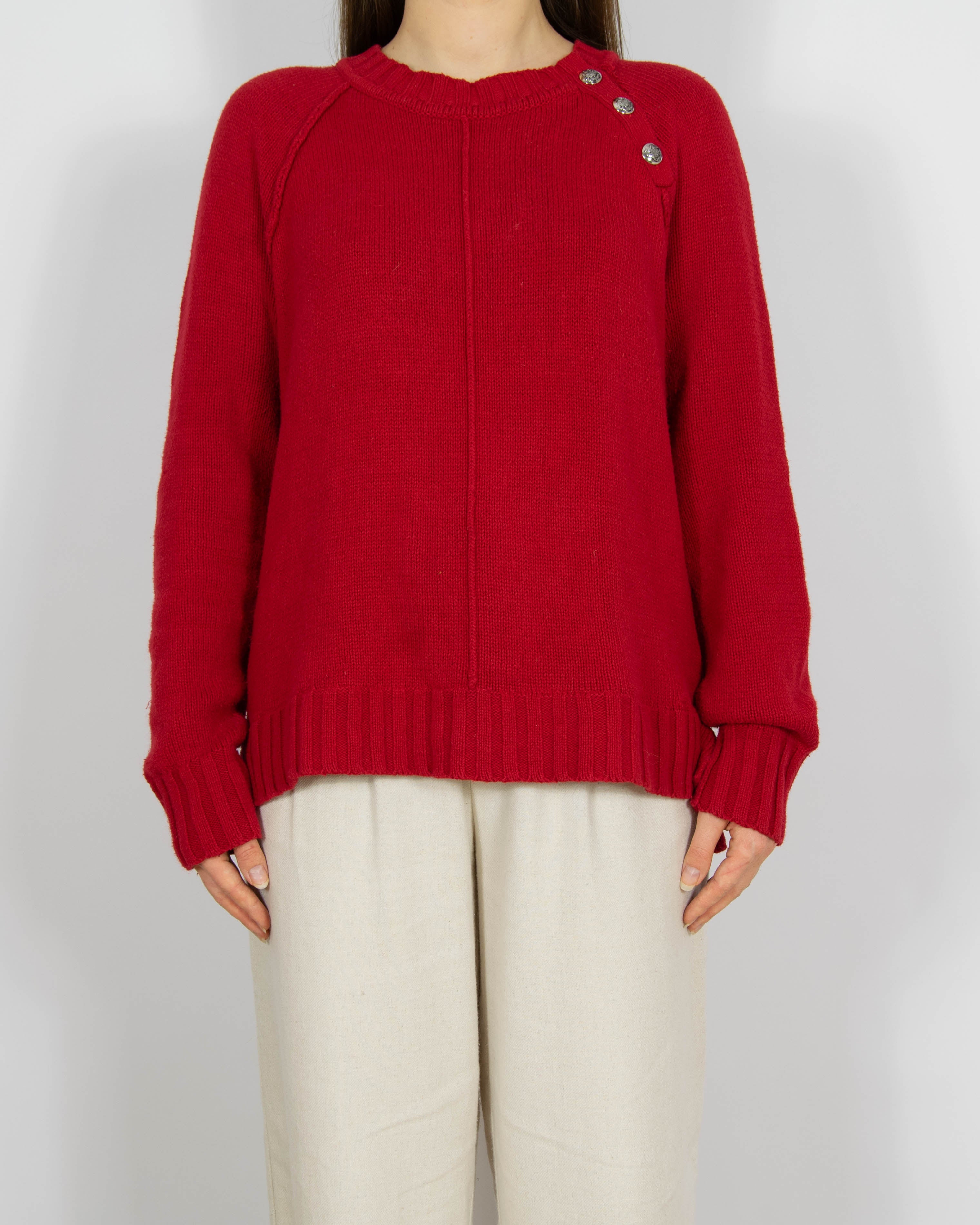 Czerwony bawełniany sweter Ralph Lauren - M
