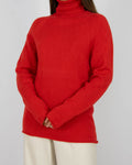 Czerwony kaszmirowy sweter z golfem Incentive! Cashmere