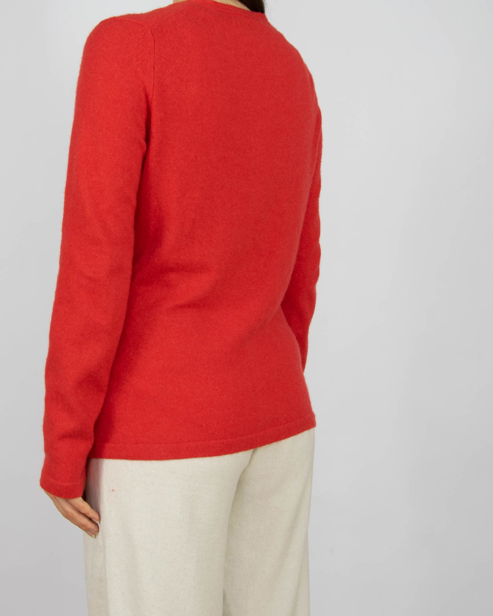 Czerwony kaszmirowy kardigan C&A - S