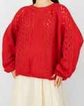 Czerwony moherowy sweter RAH Oslo