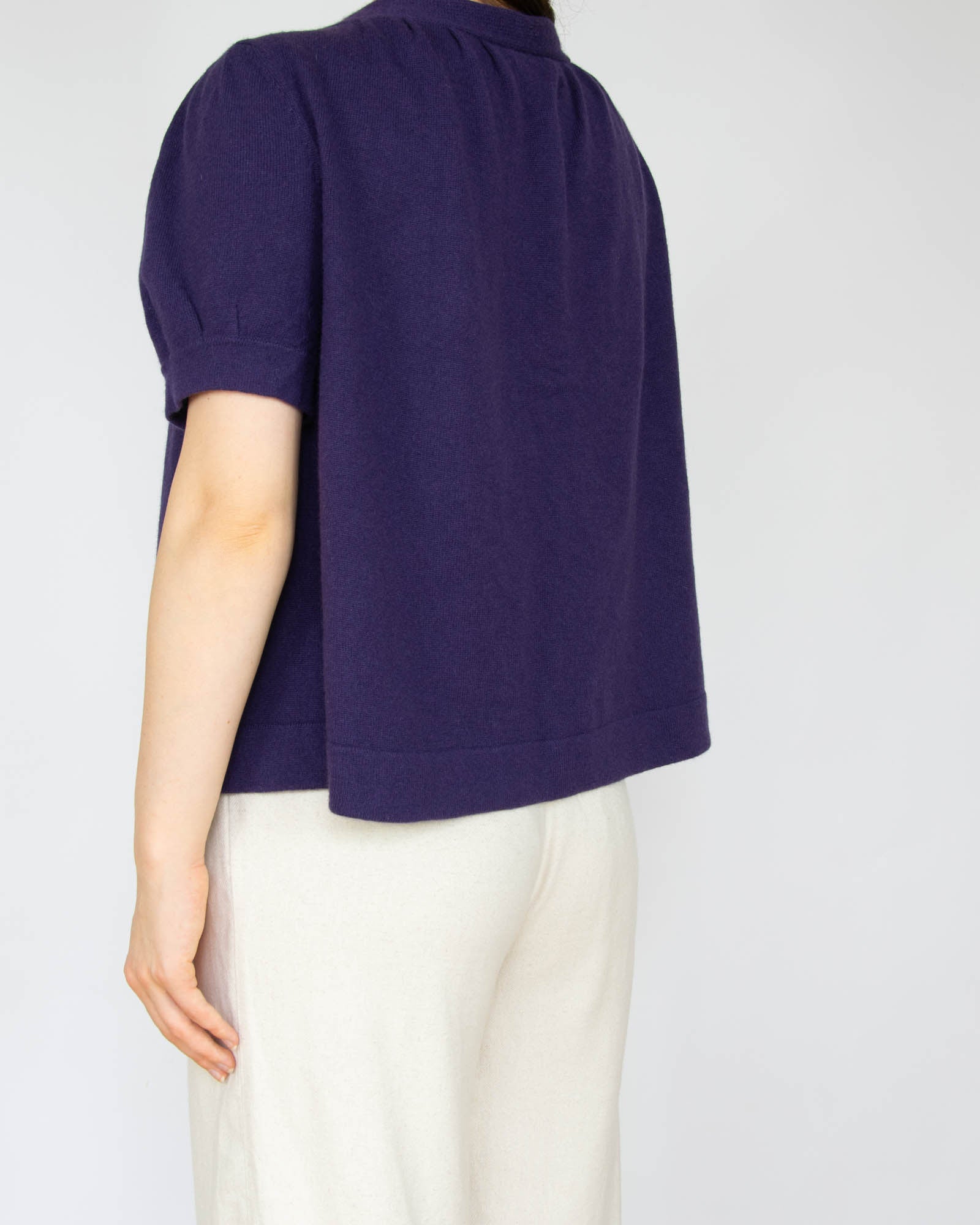 Fioletowy kaszmirowy wiązany kardigan Appelrath Cupper - L