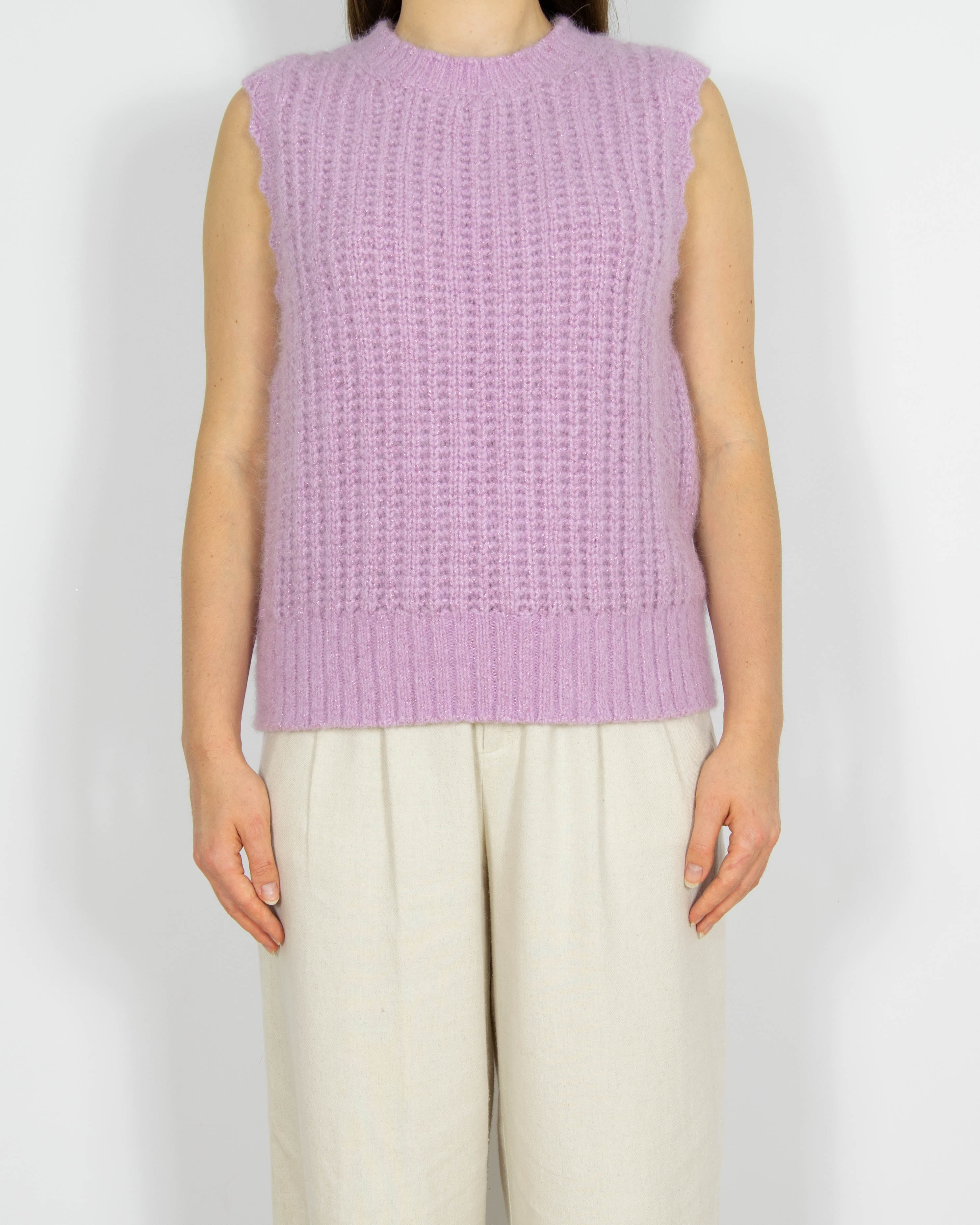 Fioletowa wełniana (wełna + alpaka) kamizelka & other stories