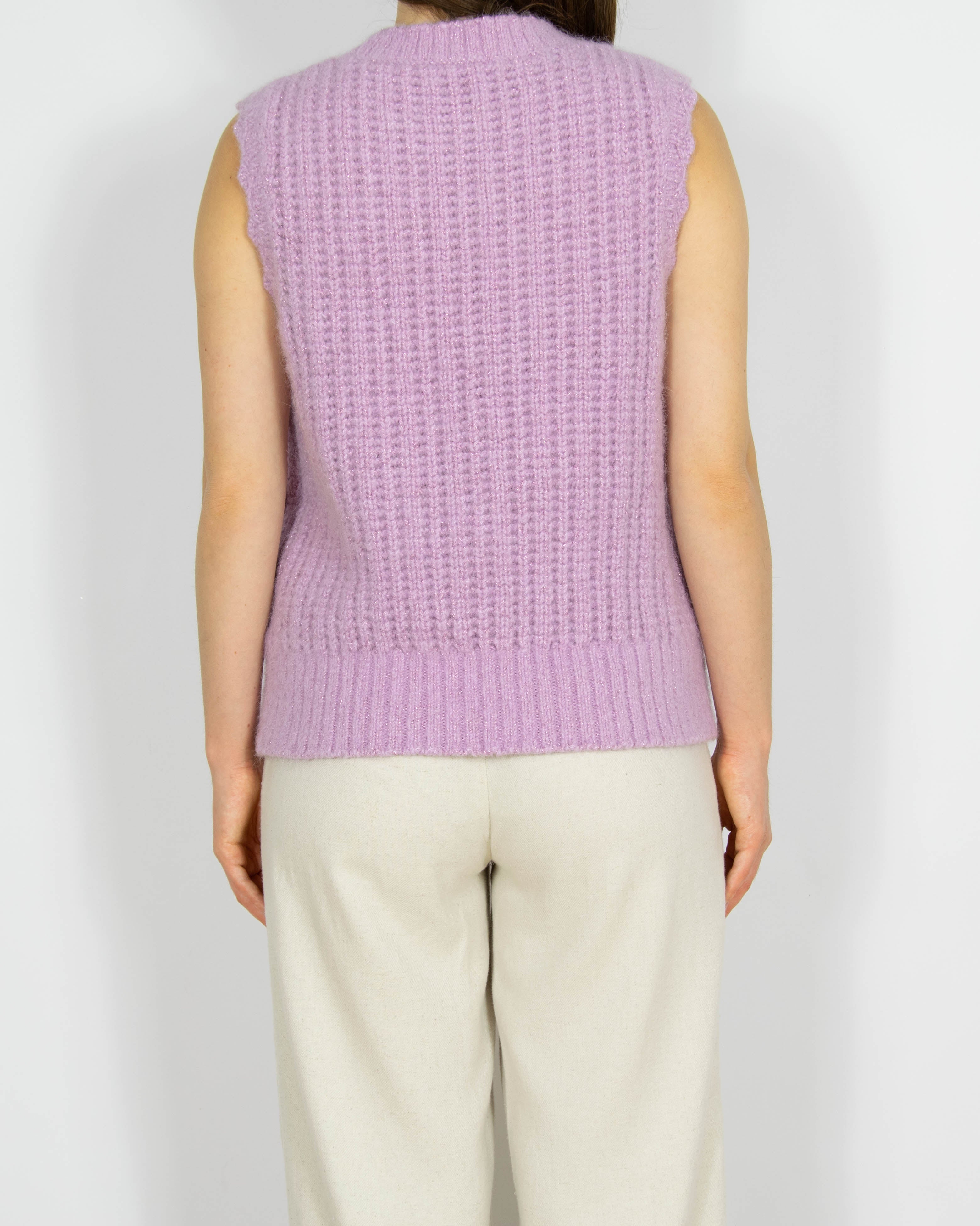 Fioletowa wełniana (wełna + alpaka) kamizelka & other stories - M