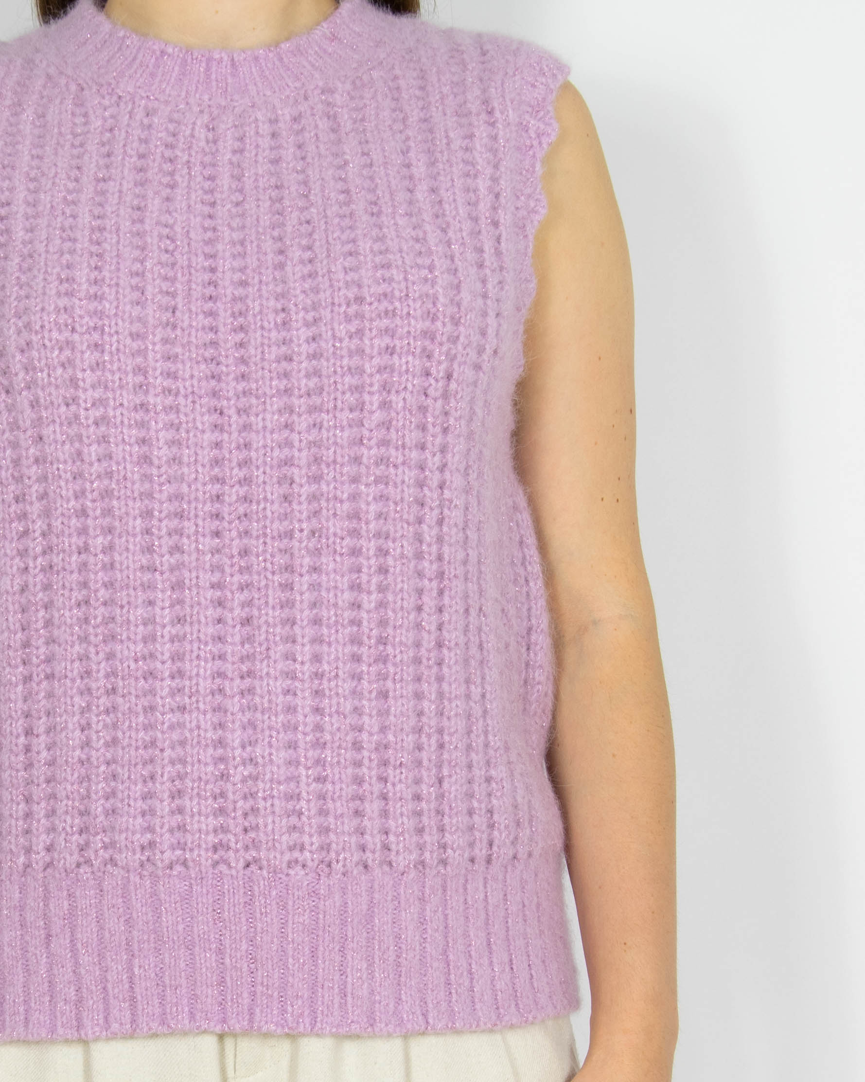 Fioletowa wełniana (wełna + alpaka) kamizelka & other stories - M