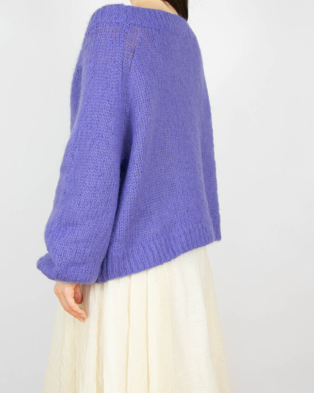 Fioletowy (moher + wełna) sweter Zara Knit - S/M