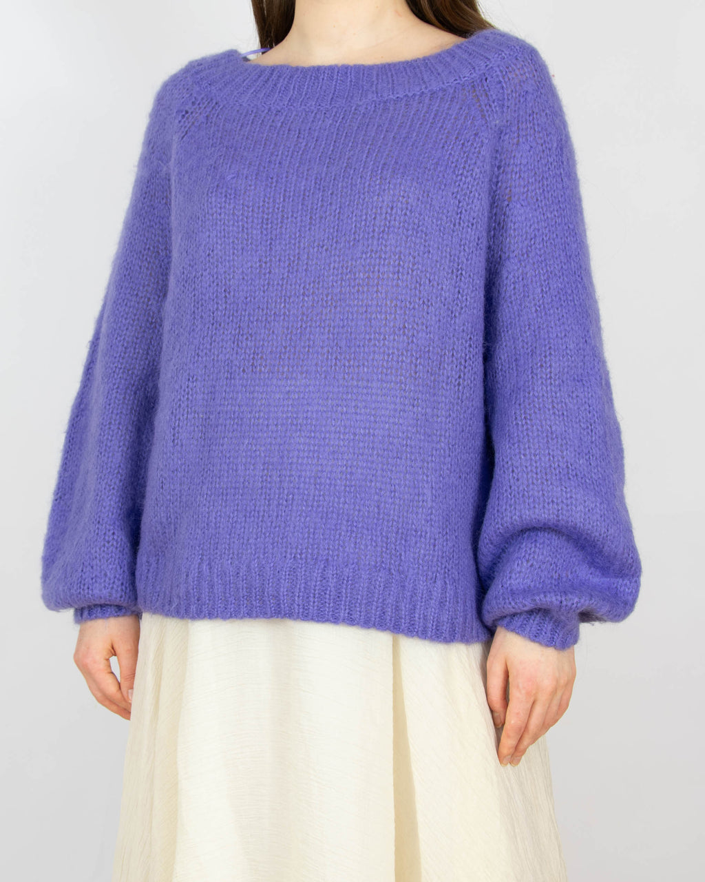 Fioletowy (moher + wełna) sweter Zara Knit - S/M