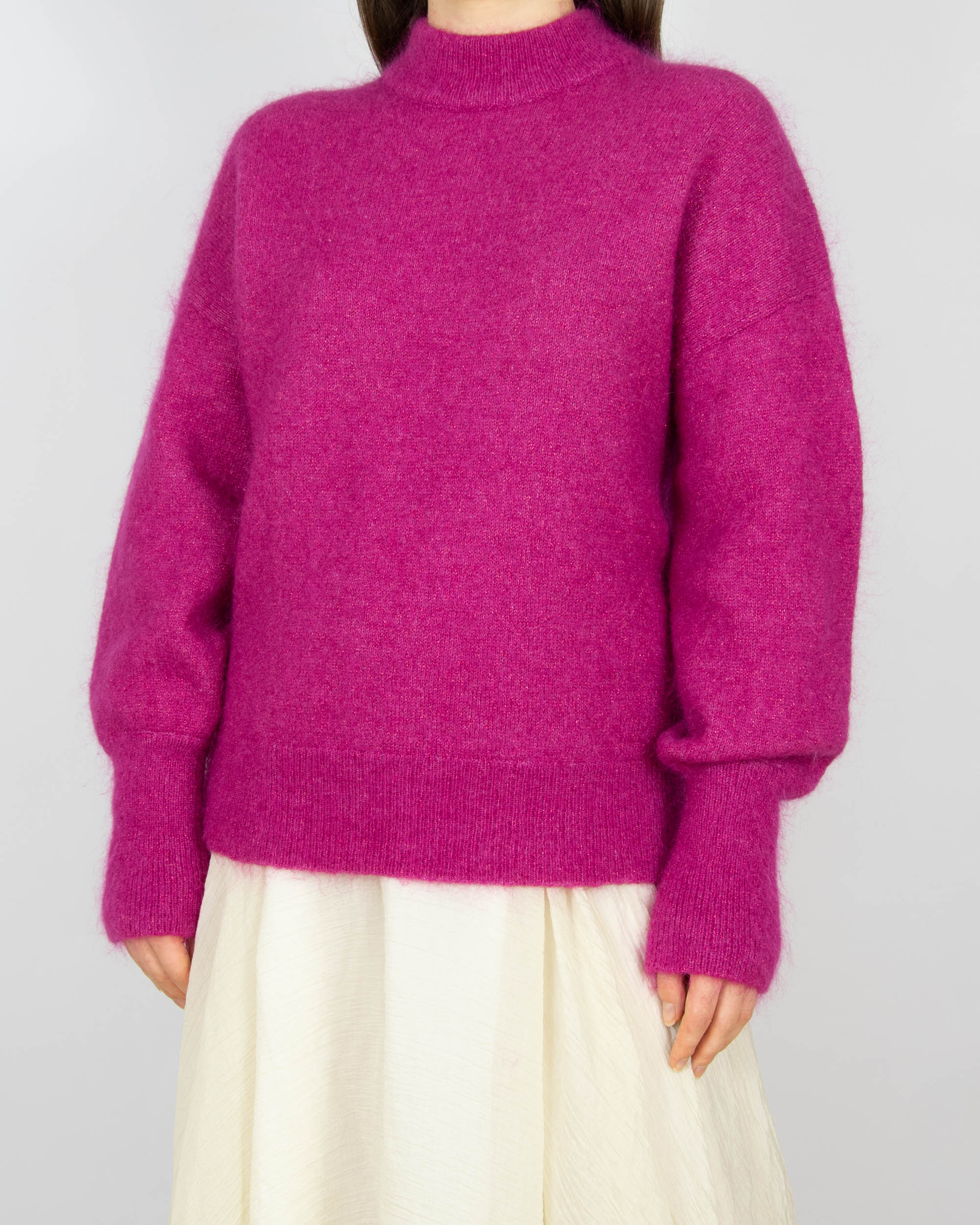 Fuksjowy (moher + wełna) sweter Second Female