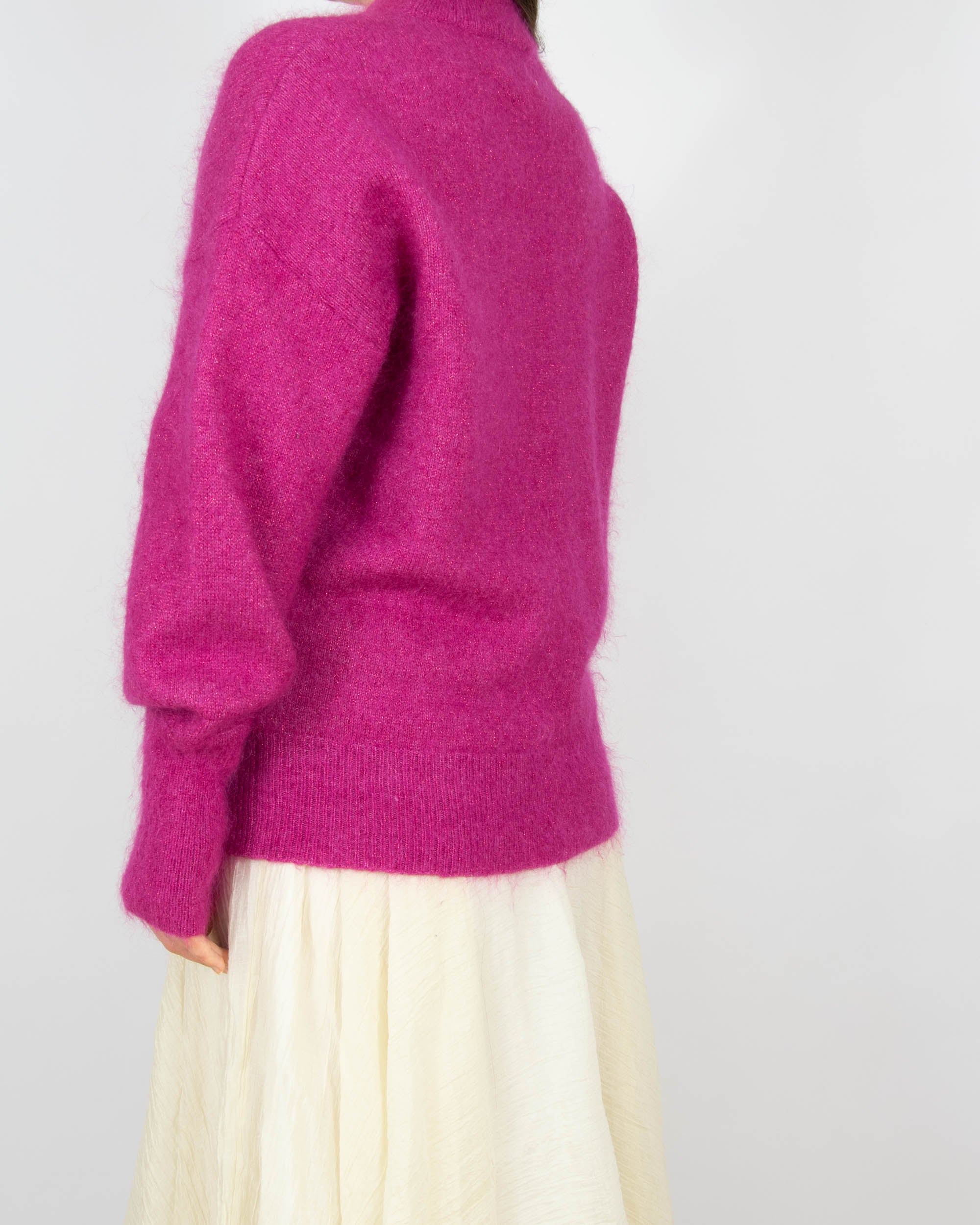 Fuksjowy (moher + wełna) sweter Second Female - S