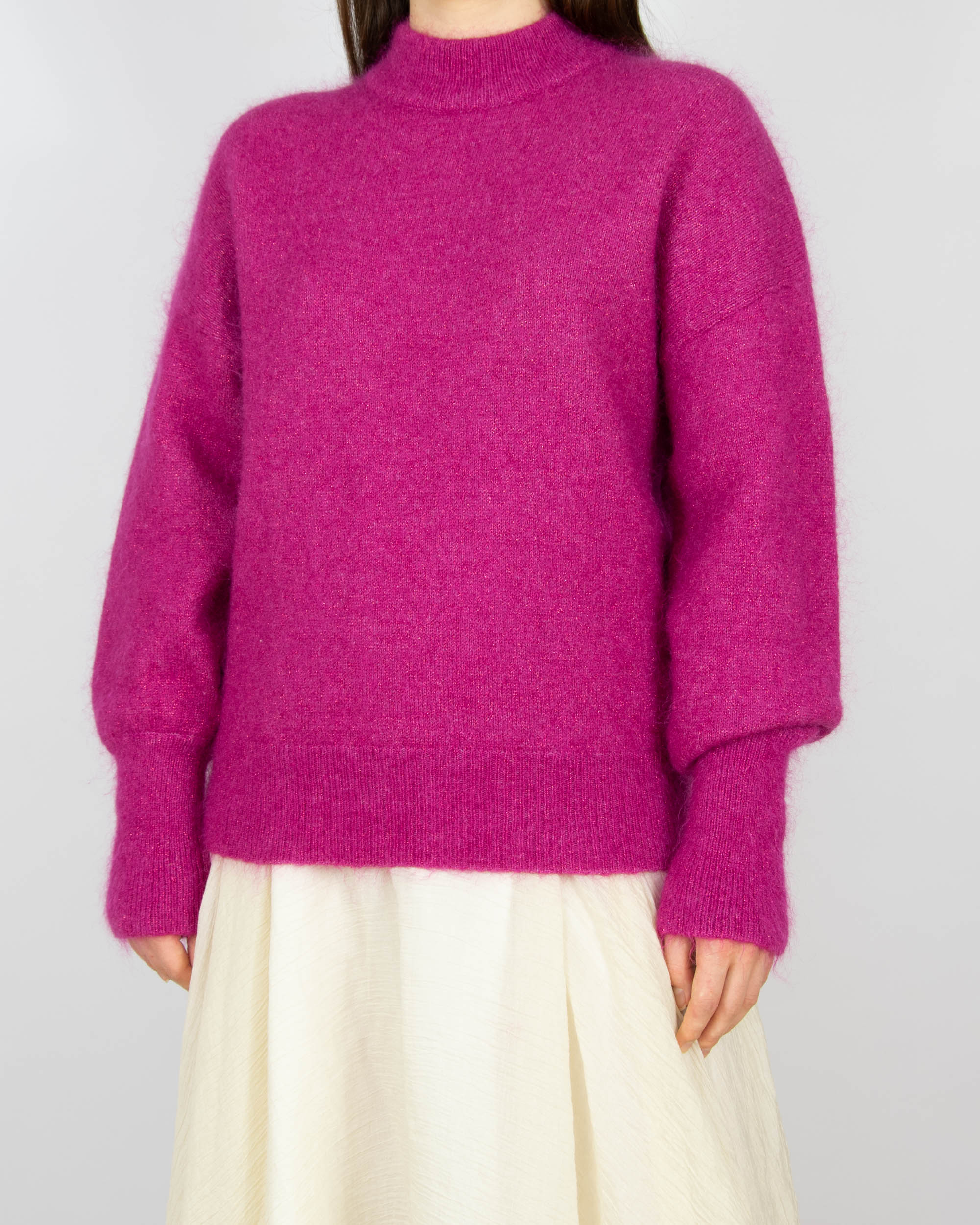 Fuksjowy (moher + wełna) sweter Second Female - S