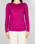 Fuksjowy wełniany (merino) sweter - S
