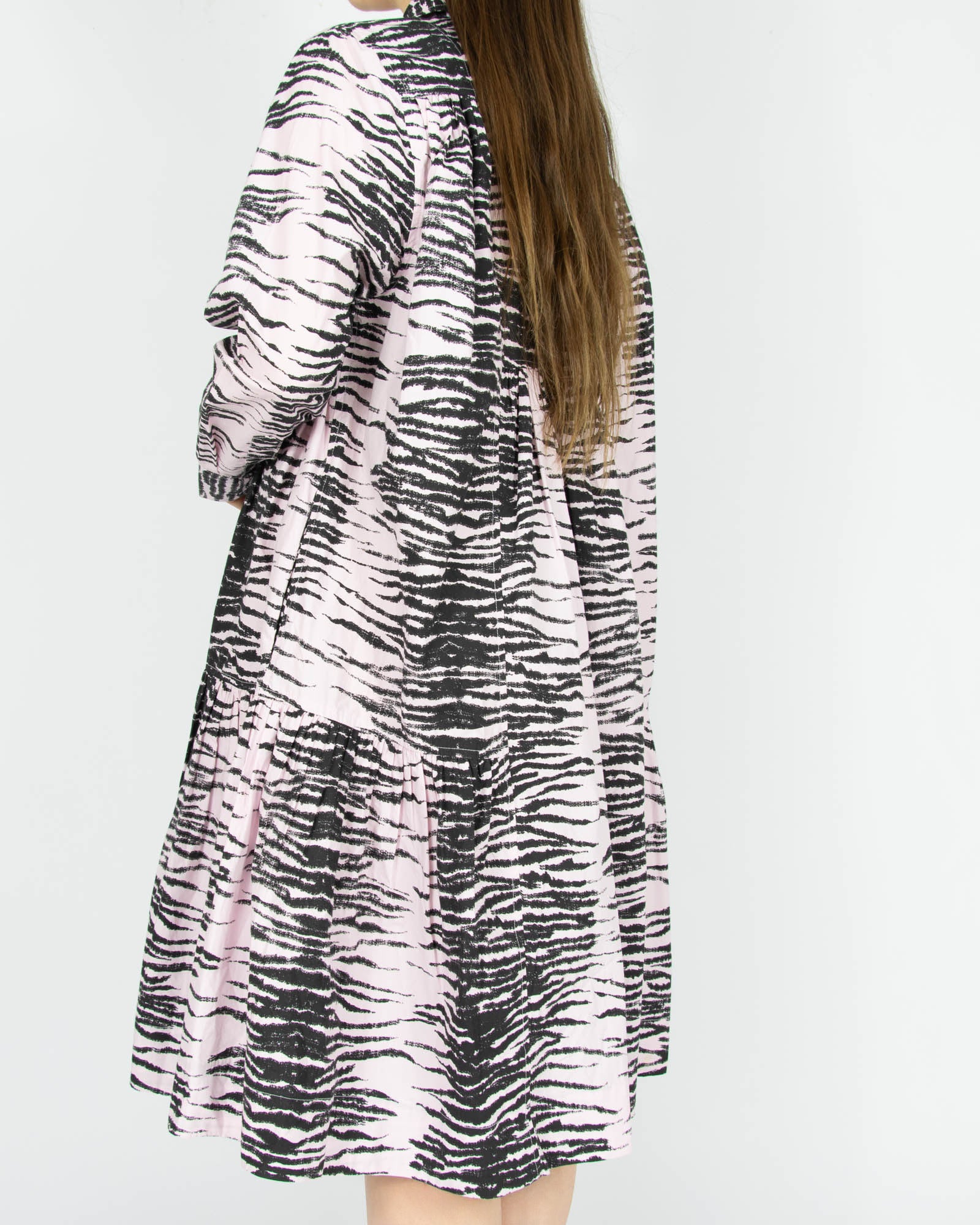 Nowa różowo czarna bawełniana (organic) sukienka GANNI - S/M