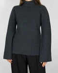 Grafitowy (merino) sweter z golfem norweskiej marki premium Christian AKS/ AKS LABEL