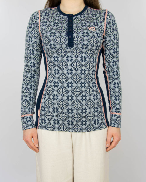 Granatowa wełniana (merino) bluzka termiczna Kari Traa - S