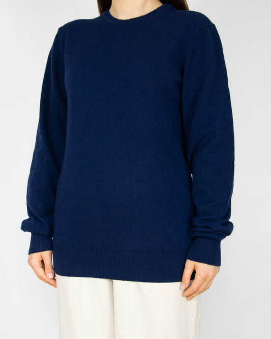 Granatowy (merino super fine + kaszmir) sweter J.Lindeberg - L