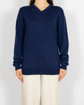 Granatowy wełniany (merino) sweter Cubus