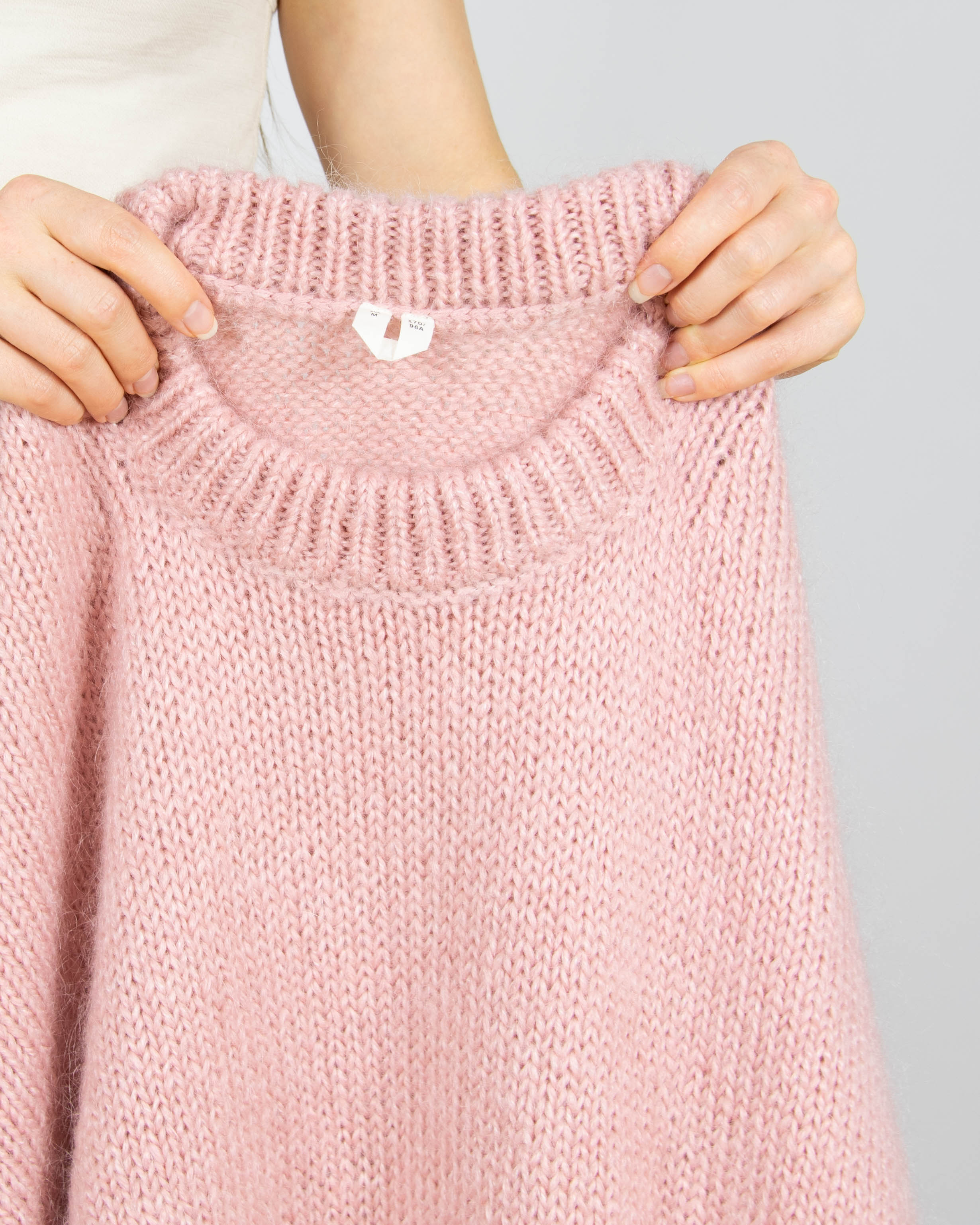 Pastelowy różowy moherowy sweter Arket - M