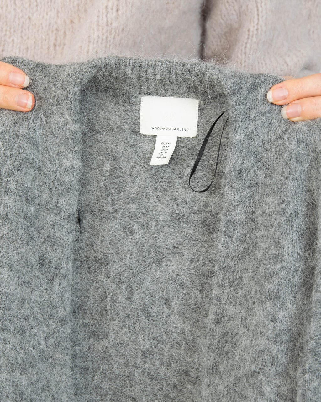 Szary (alpaka + wełna) kardigan H&M Premium - M