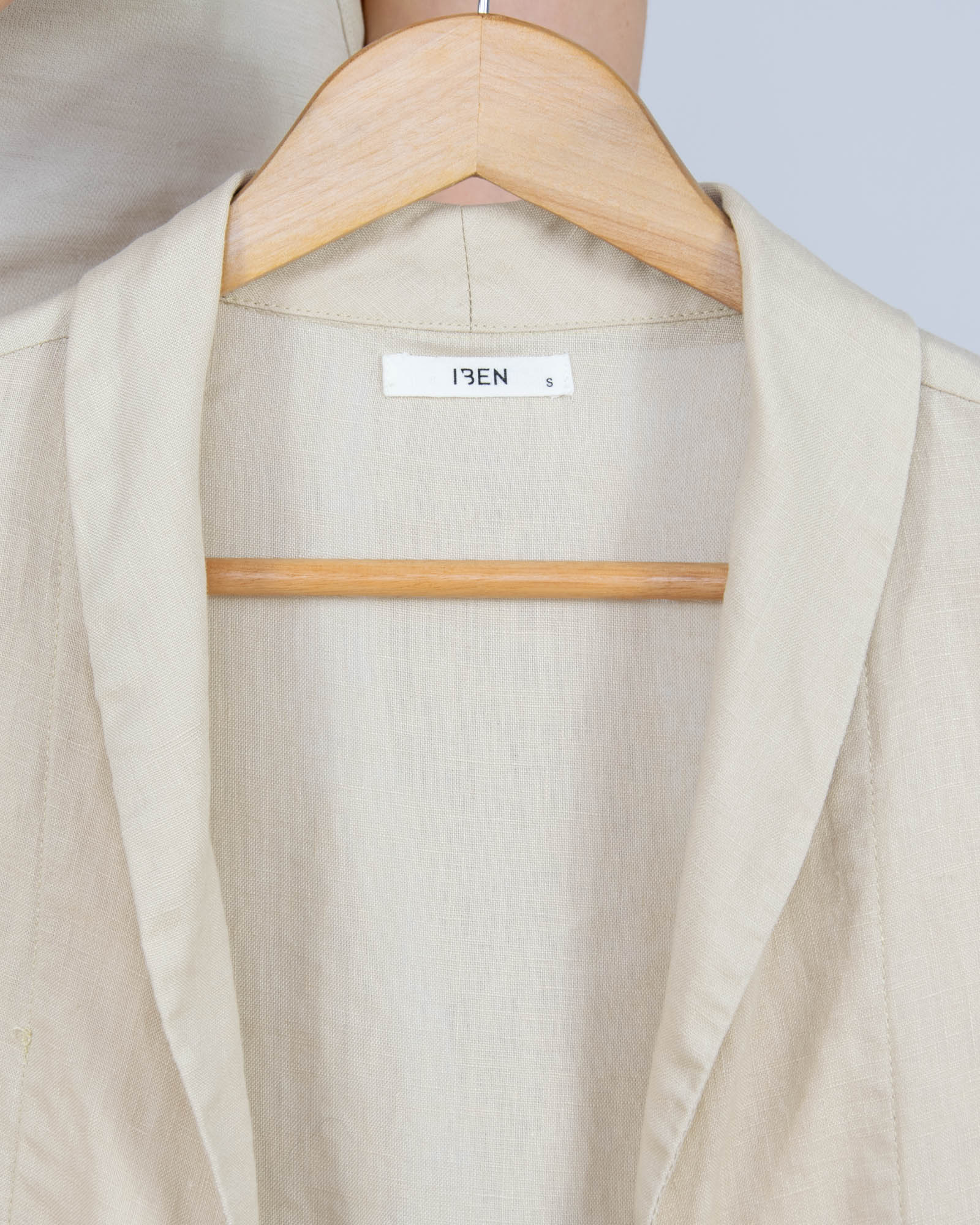 Beżowa lniana koszula IBEN - S/M