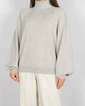 Szarobeżowy wełniany (merino) sweter MSCH Copenhagen x Cecilie Haugaard - M/L