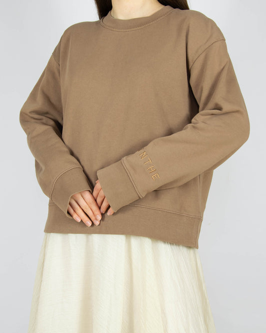 Beżowa bawełniana (organic) bluza MUNTHE - M