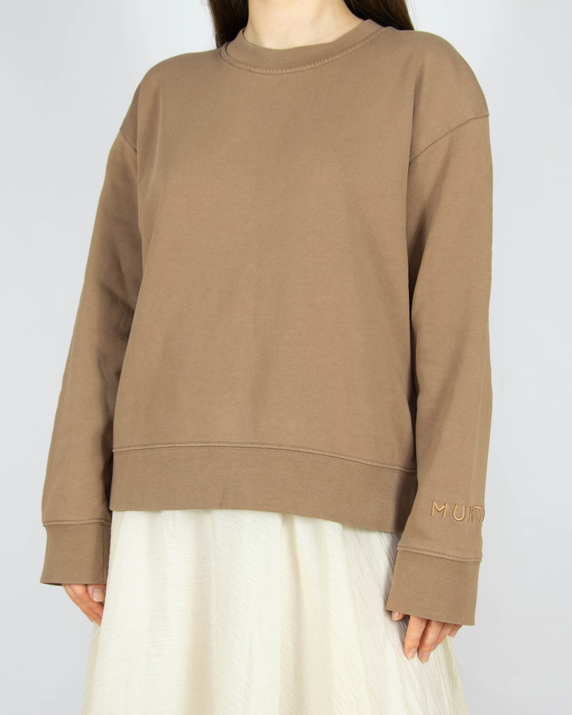 Beżowa bawełniana (organic) bluza MUNTHE - M