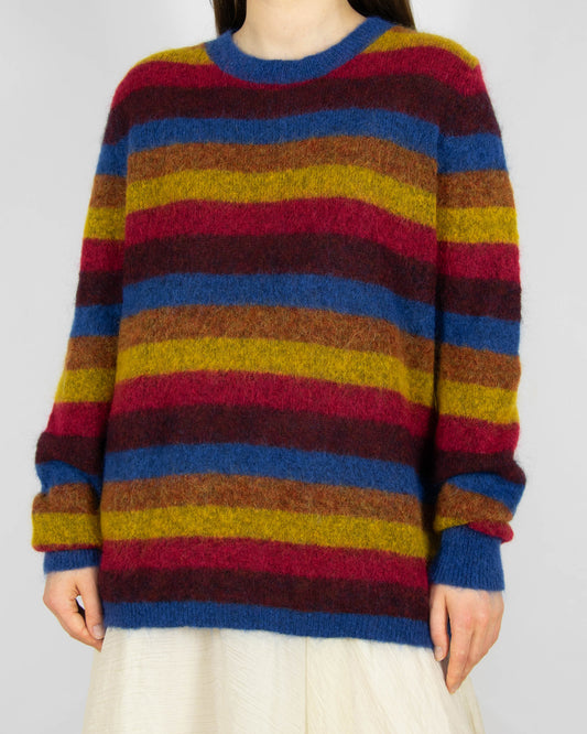 Kolorowy (kid moher + merino) sweter w paski Days Like This - M