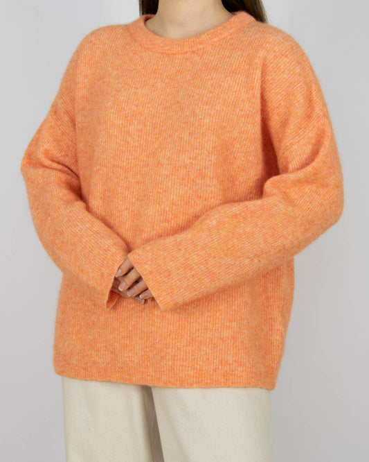 Koralowy (alpaka + wełna) sweter mbyM