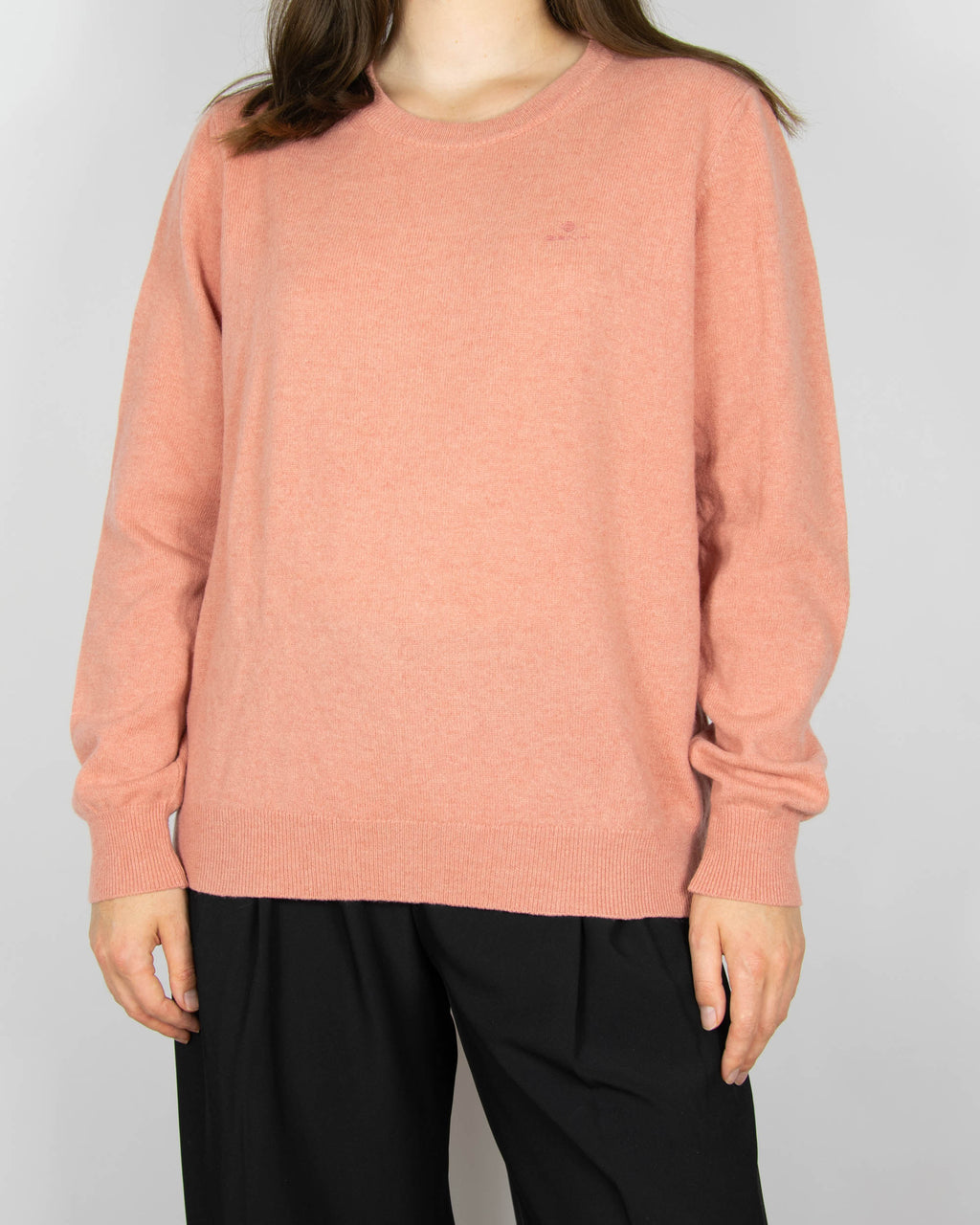 Koralowy (wełna jagnięca - super fine lambswool) sweter marki premium GANT