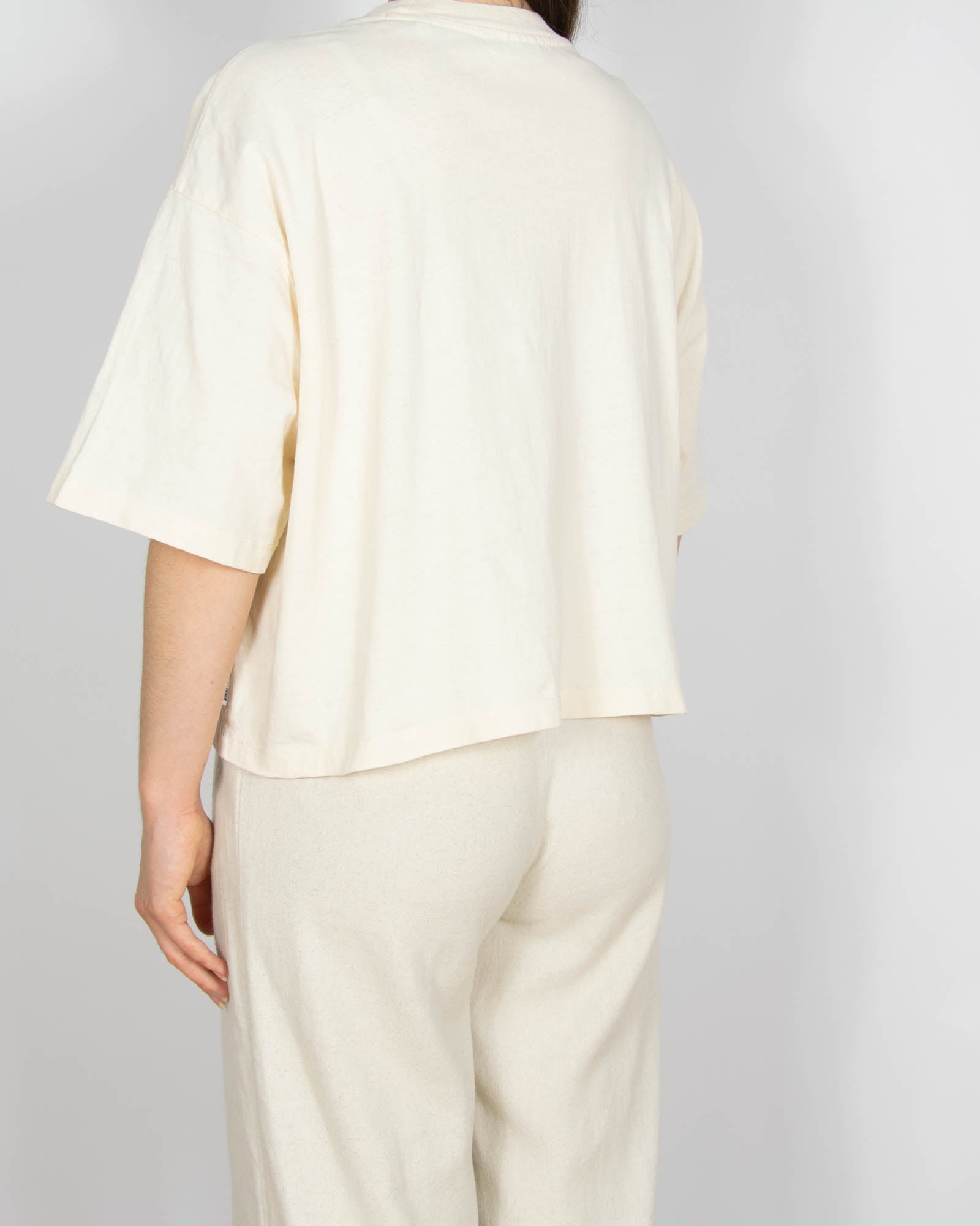 Kremowa bawełniana (organiczna) koszulka Marc O'Polo - S/M