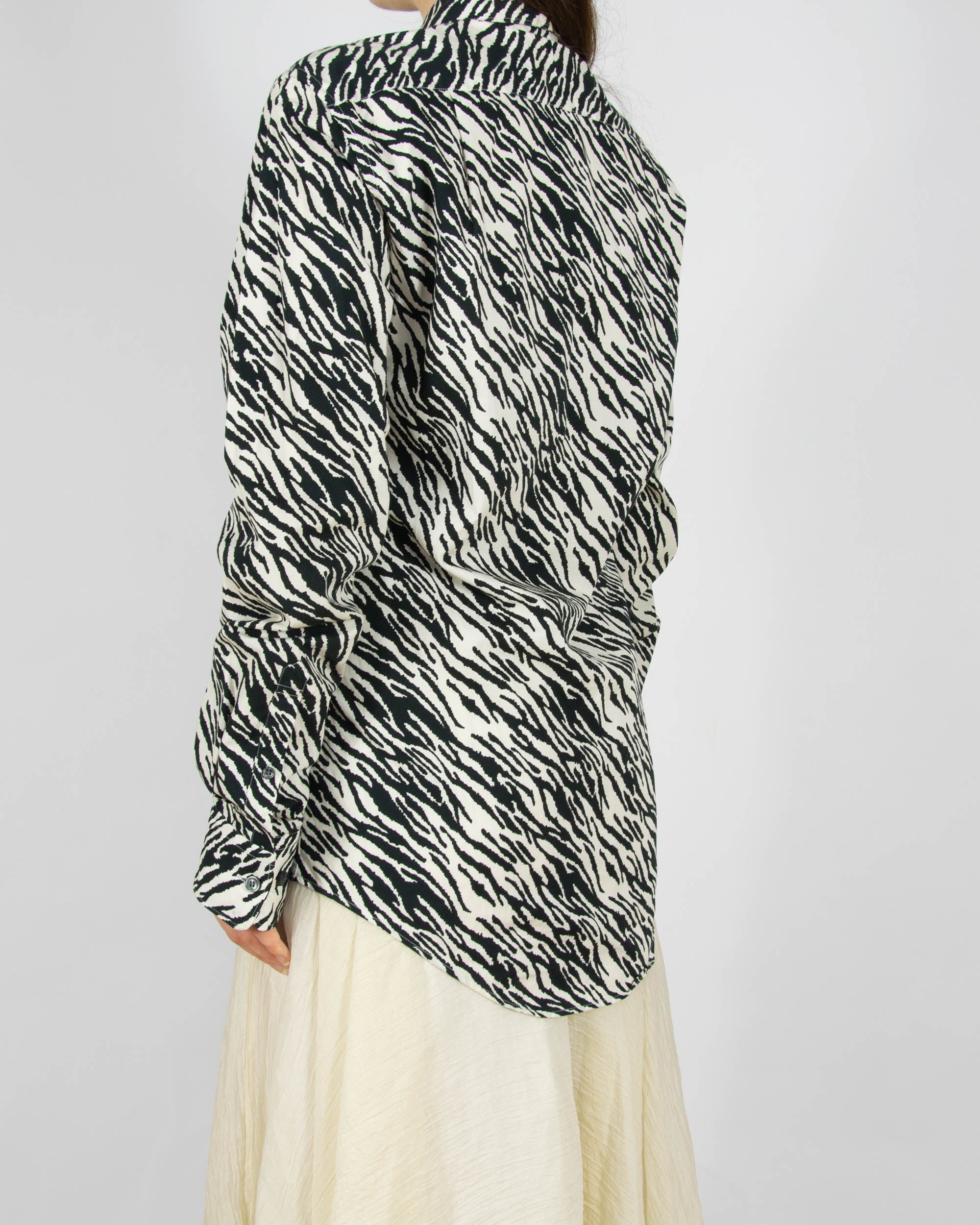 Kremowo czarna bawełniana koszula Tiger of Sweden - M