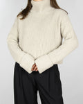 Kremowy (wełna + kaszmir) sweter z golfem marki H&amp;M Premium