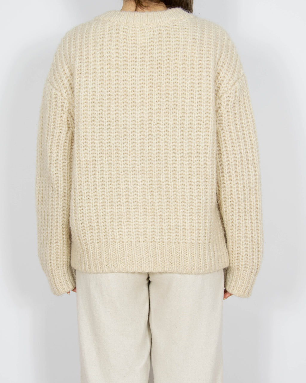Kremowy wełniany kardigan H&M -  M
