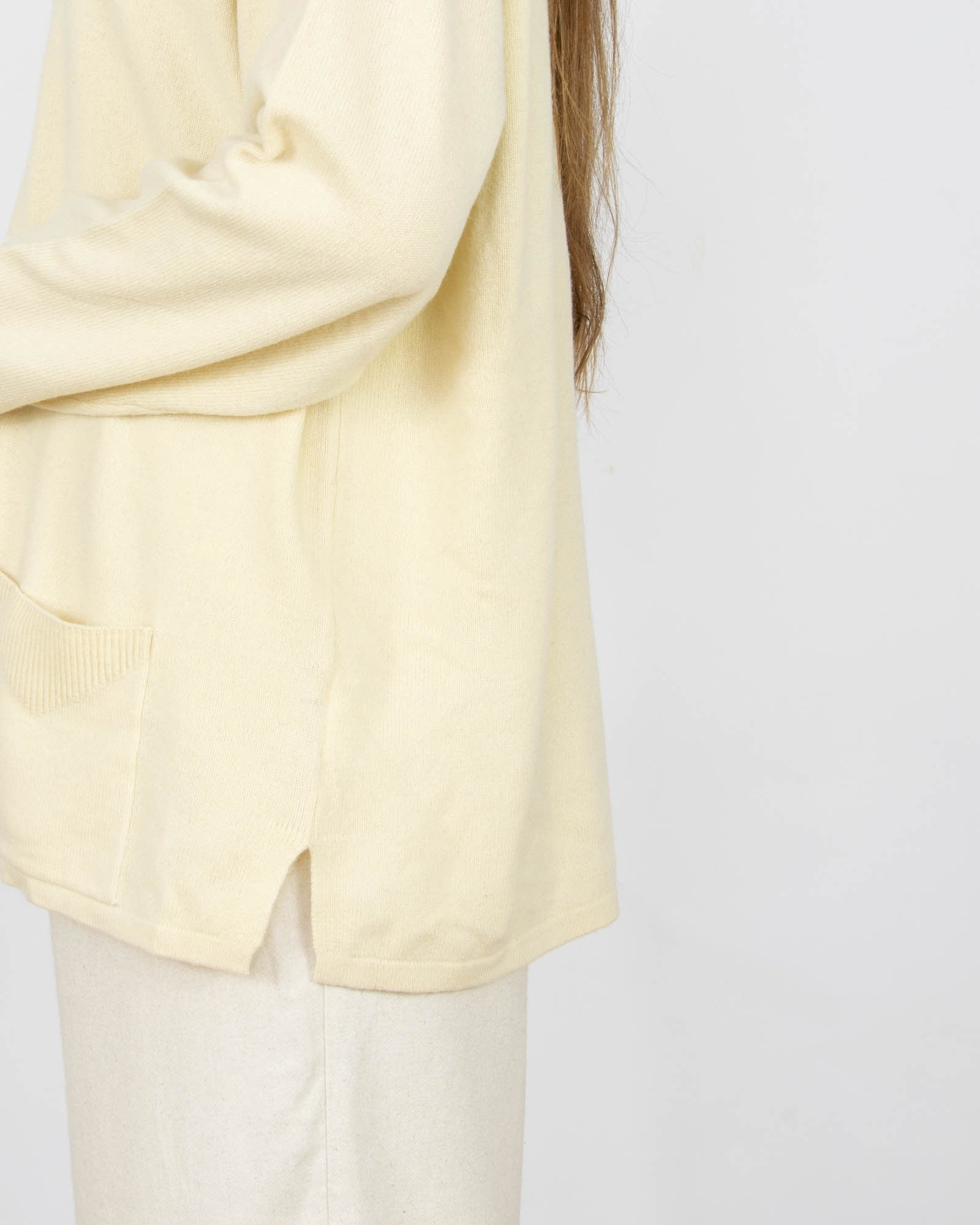 Kremowy kaszmirowy kardigan AVA Sport - L