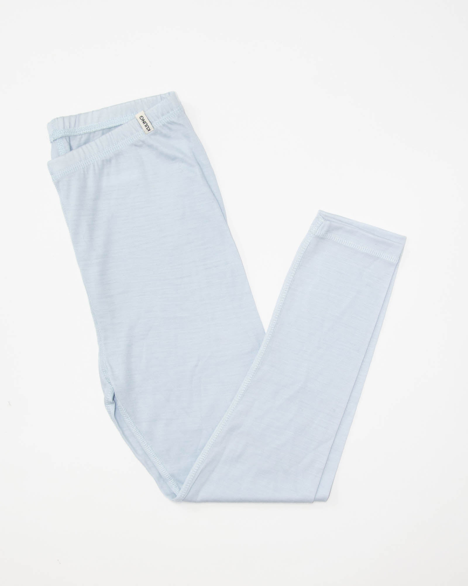 Błękitne wełniane (merino) legginsy dziecięce KULING - 146/152