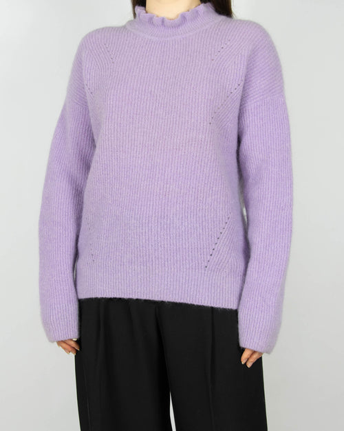 Liliowy (moher + wełna) sweter skandynawskiej marki InWear