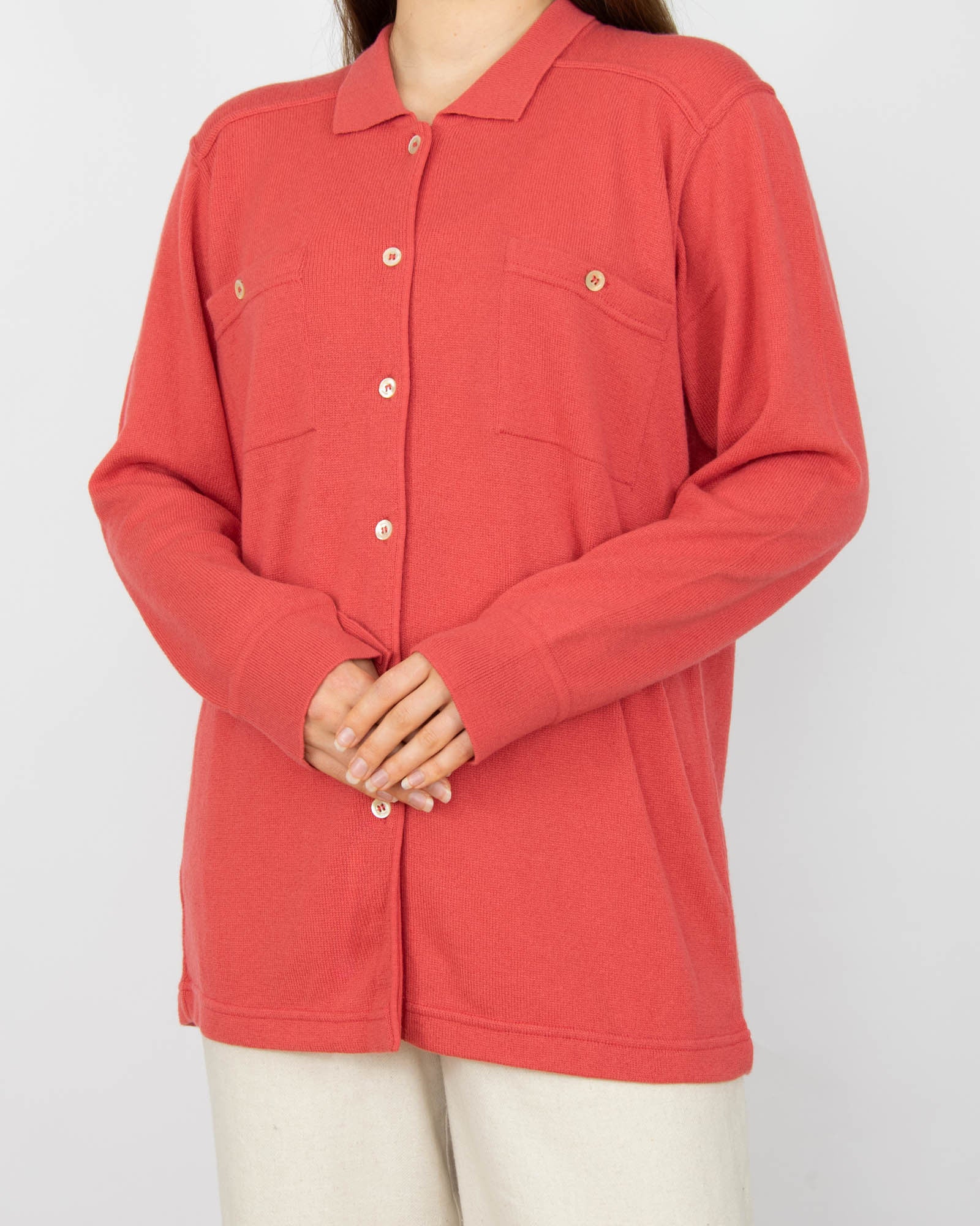 Malinowy kaszmirowy kardigan MATTUCI Cashmere - L