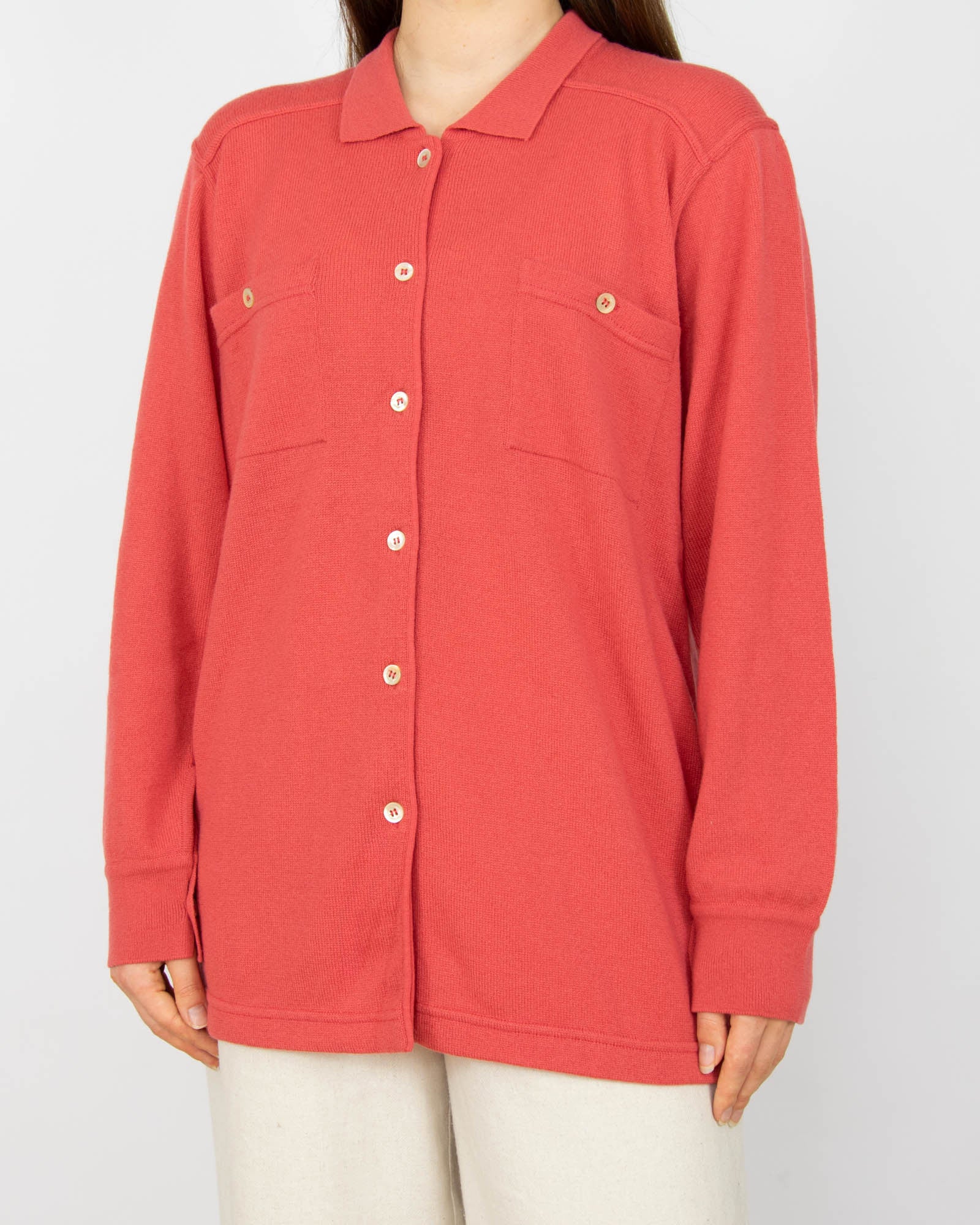 Malinowy kaszmirowy kardigan MATTUCI Cashmere