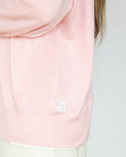 Pastelowa różowa wełniana bluza z kapturem MARC CAIN - M/L