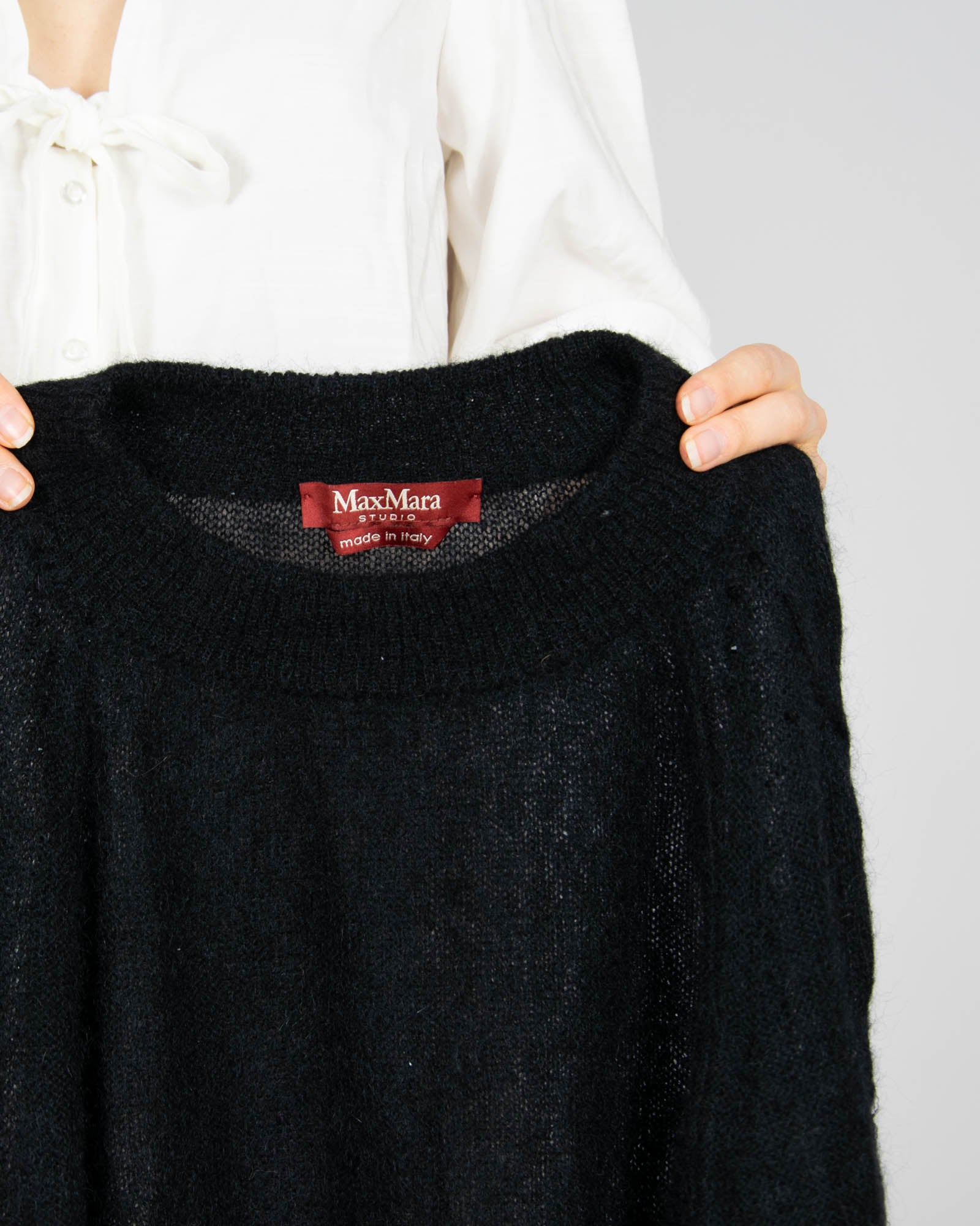Czarny moherowy sweter MAX MARA - S/M