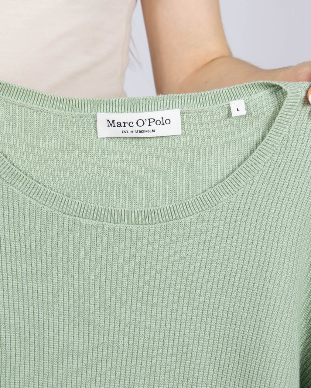 Miętowy bawełniany (organic) sweter Marc O' Polo - M/L