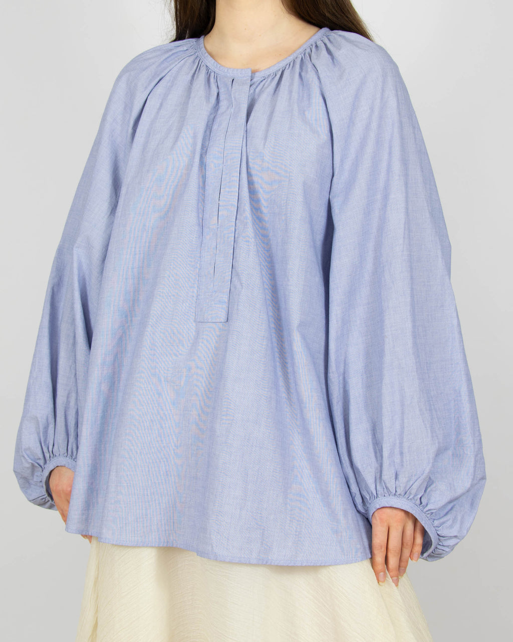Niebieska bawełniana bluzka Massimo Dutti