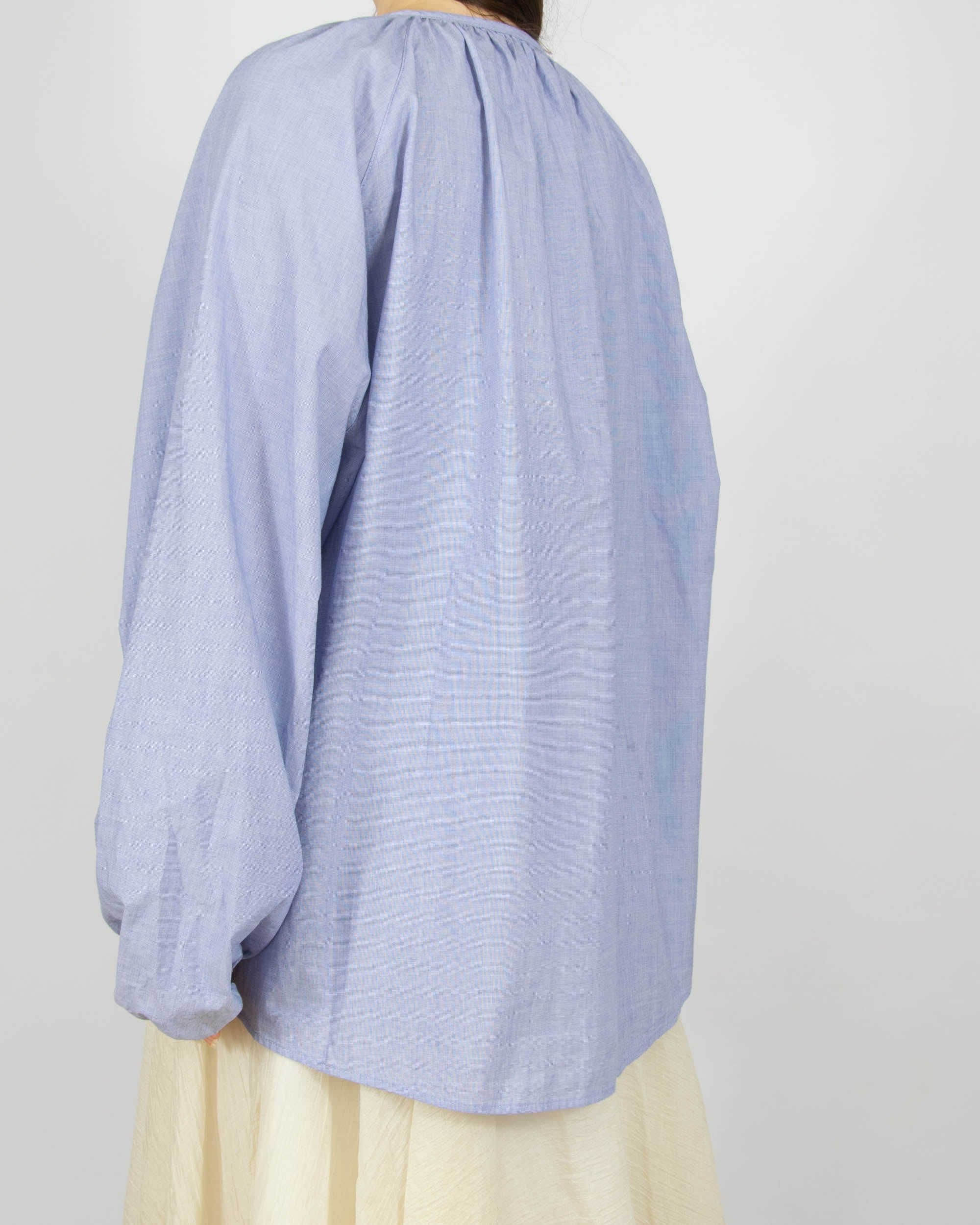 Niebieska bawełniana bluzka Massimo Dutti - L