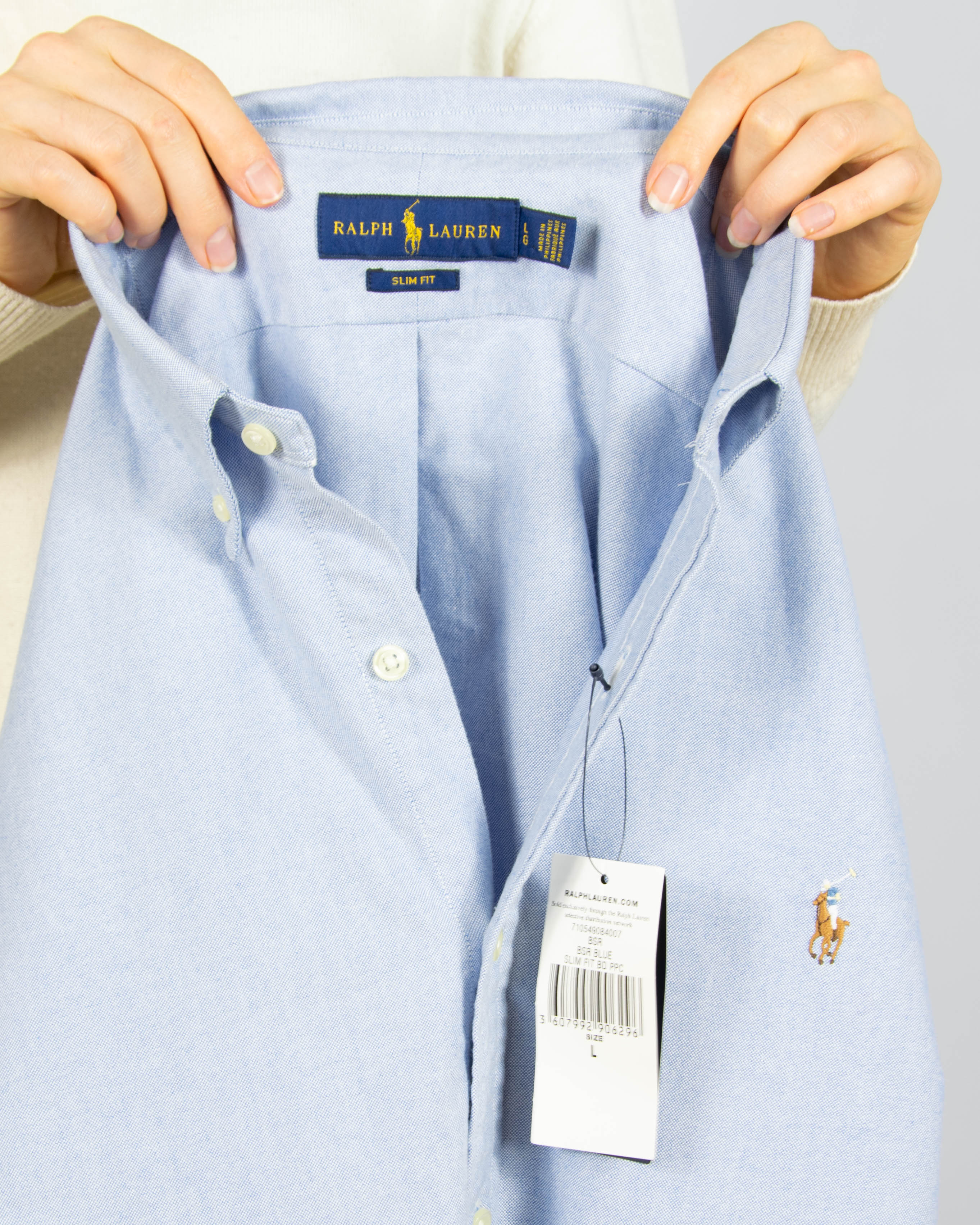 Nowa jasnoniebieska bawełniana koszula Ralph Lauren - L