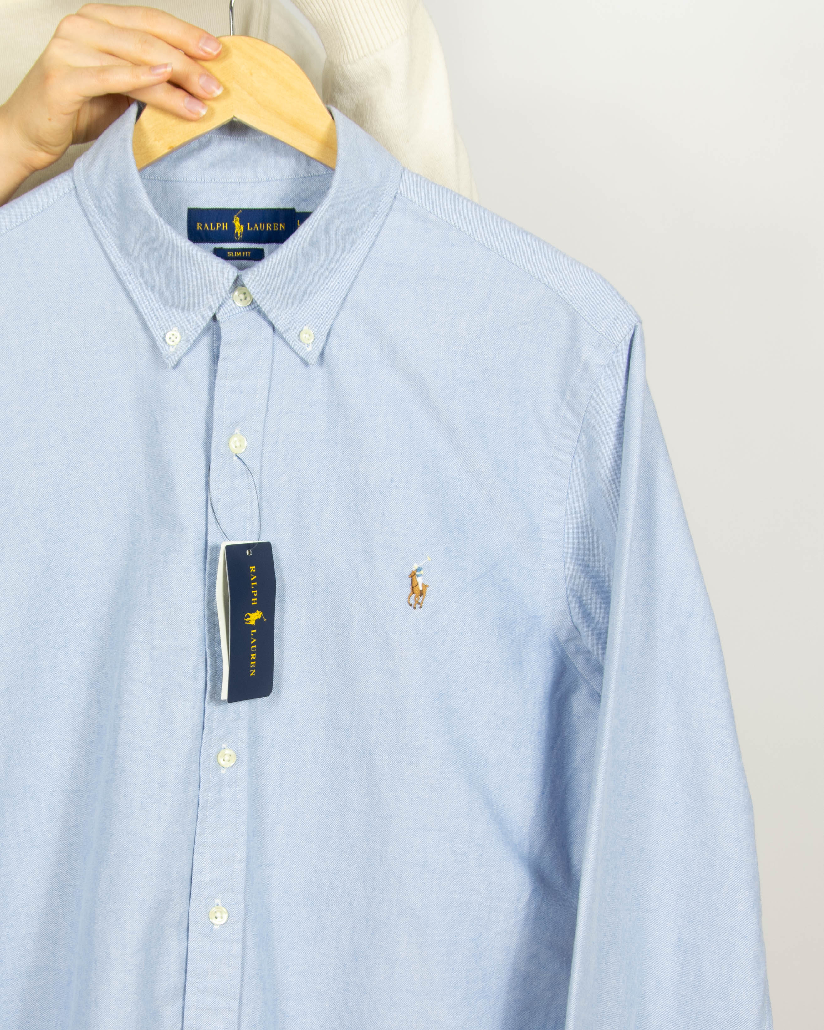 Nowa jasnoniebieska bawełniana koszula Ralph Lauren - L