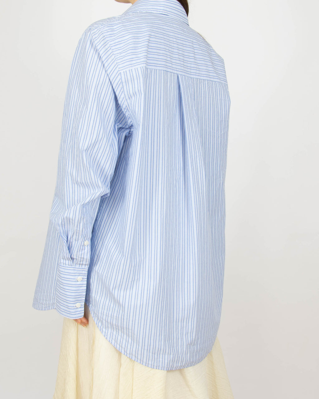 Niebieska bawełniana (pima) koszula w paski COS - L