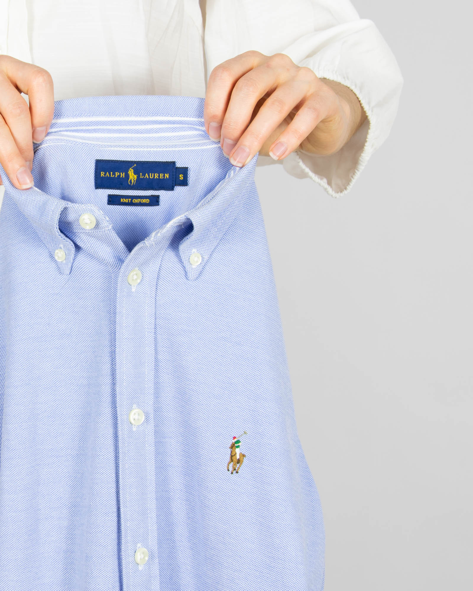 Niebieska bawełniana sukienka koszulowa Ralph Lauren - S